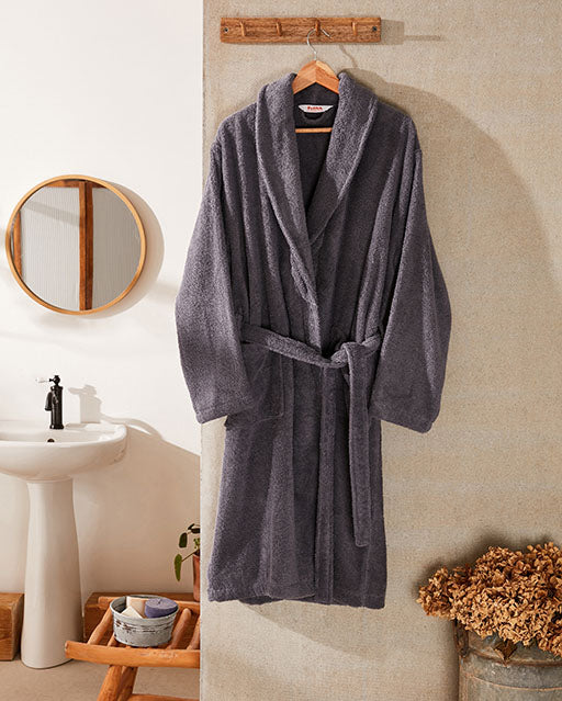 Spa Cotton Bathrobe - Dark Grey - Ocoza