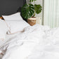Classic Percale - Duvet Cover Set - White with Peach Piped Edge