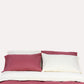 Reversible Percale Duvet Cover- Carmine & Ecru