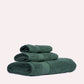 Plush Cotton Spa Towel Set - Green (3 Towels)