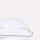 Classic Percale - Fitted Sheet Set- White with Navy Blue Piped Edge