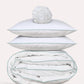 Classic Percale - Core Bedding Set - White with Jade Green Piped Edge