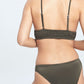 Smocking Padded Bikini Set - Olive