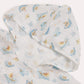 Whale Muslin Baby Poncho - White & Blue - Ocoza
