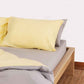 Reversible Percale Duvet Cover - Yellow & Dove Grey