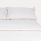 Classic Percale - Core Bedding Set - White with Peach Piped Edge