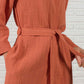 Muslin Cotton Bathrobe - Terracotta