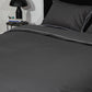 Classic Percale Duvet Cover- Anthracite with White Piped Edge