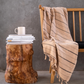Boa Cotton Throw - Beige & Black