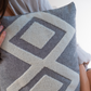 Zigzag Embroidery Cushion Cover - Crayola & Dark Grey