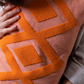 Embroidered Cushion Cover - Apricot & Beige