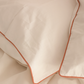 Classic Percale - Core Bedding Set - White with Peach Piped Edge