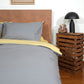 Reversible Percale Duvet Cover - Yellow & Dove Grey