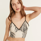 Leaf Printed Pyjama Set with Dressing Gown - Cream